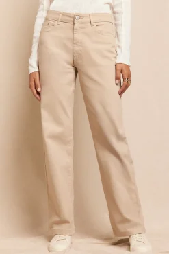 Slowlove Jeans abertura bajo Marfil New