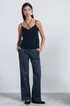 Springfield Jeans culotte tachas gris Outlet