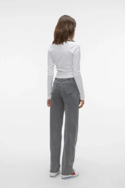 Vero Moda Jeans de tiro alto Gris Best