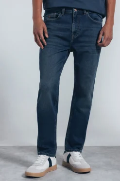 Springfield Jeans en knit denim sobretintado slim fit turquesa New