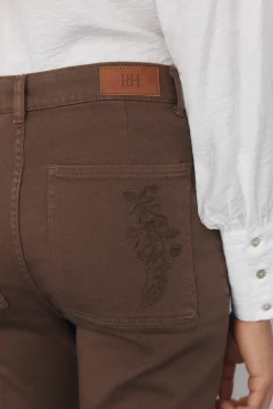 Pedro del Hierro Jeans flare cropped Marr&oacute;n Best