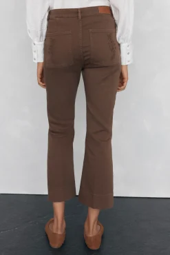 Pedro del Hierro Jeans flare cropped Marr&oacute;n Best