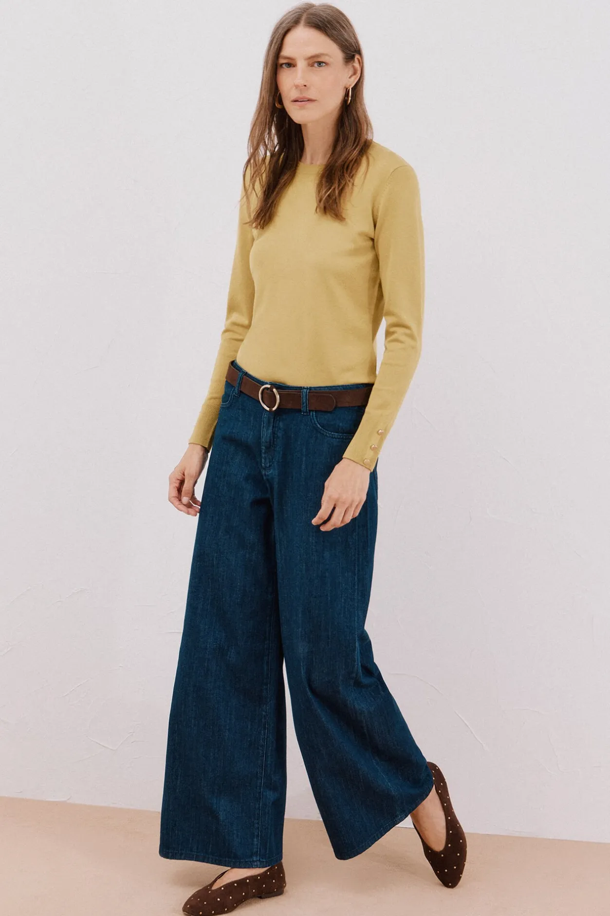 Cortefiel Jeans long palazzo Azul Clearance