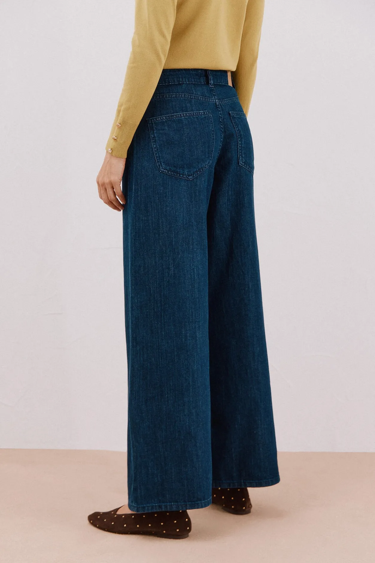 Cortefiel Jeans long palazzo Azul Clearance