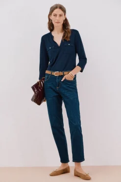 Cortefiel Jeans mom Azul Hot