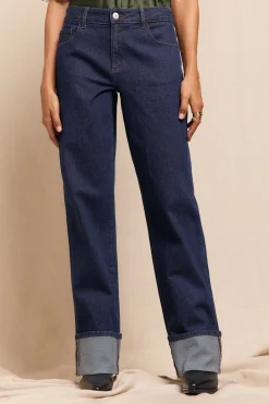 Slowlove Jeans roll up Azul Hot