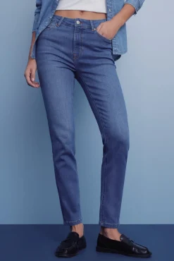 Springfield Jeans slim cropped azul New