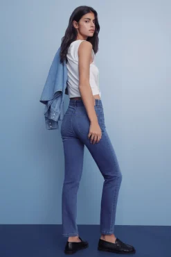 Springfield Jeans slim cropped azul New