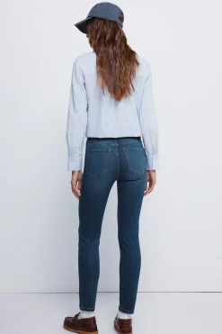 Springfield Jeans slim cropped azul Online