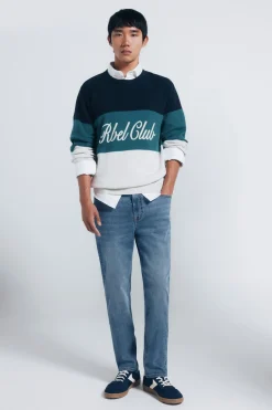 Springfield Jeans sobretintados slim fit turquesa Sale