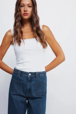 Springfield Jeans super flare comfort azul New