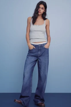 Springfield Jeans wide leg azul Best