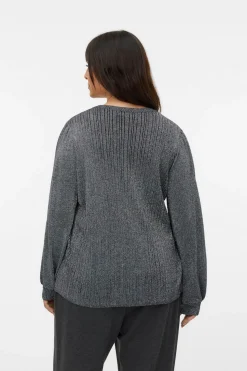 Vero Moda Curve Jersey acanalado lúrex talla grande Gris Sale