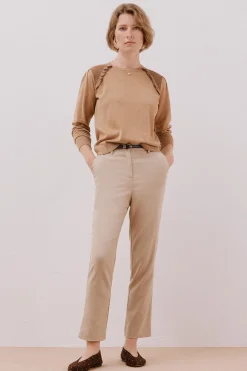 Cortefiel Jersey adorno volantes Beige Outlet