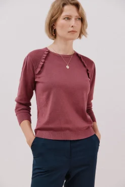 Cortefiel Jersey adorno volantes Vino Outlet