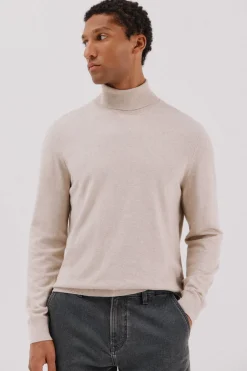 Cortefiel Jersey algodón cashmere cuello alto Beige Best