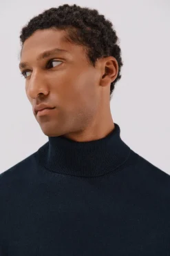 Cortefiel Jersey algodón cashmere cuello alto Azul marino Best