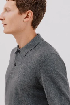 Cortefiel Jersey algodón cashmere cuello polo Gris Outlet