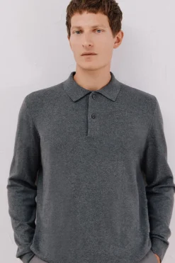 Cortefiel Jersey algodón cashmere cuello polo Gris Outlet