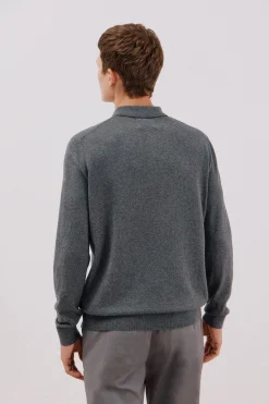 Cortefiel Jersey algodón cashmere cuello polo Gris Outlet