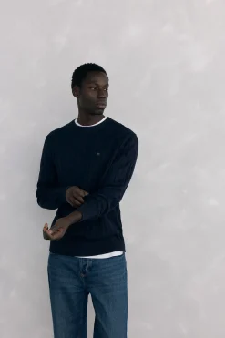 Pedro del Hierro Jersey algodón y cashmere Negro