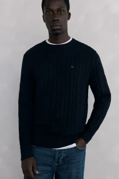 Pedro del Hierro Jersey algodón y cashmere Negro