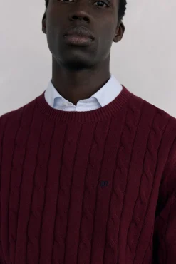 Pedro del Hierro Jersey algodón y cashmere Burdeos Clearance
