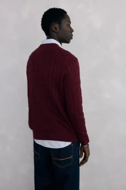 Pedro del Hierro Jersey algodón y cashmere Burdeos Clearance