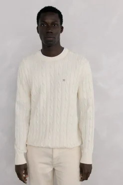 Pedro del Hierro Jersey algodón y cashmere Crudo