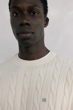 Pedro del Hierro Jersey algodón y cashmere Crudo