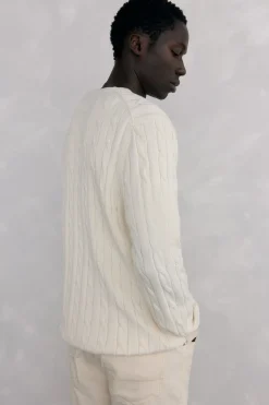 Pedro del Hierro Jersey algodón y cashmere Crudo