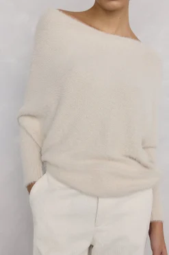 Pedro del Hierro Jersey asimétrico hilatura con brillo Beige Discount