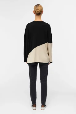 Object Jersey bicolor amplio Negro Online