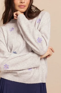 Slowlove Jersey bordados Gris Outlet