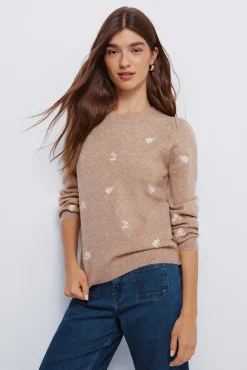 Springfield Jersey bordados flores nude New