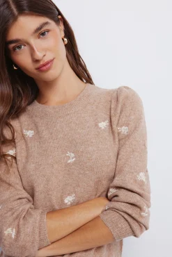 Springfield Jersey bordados flores nude New