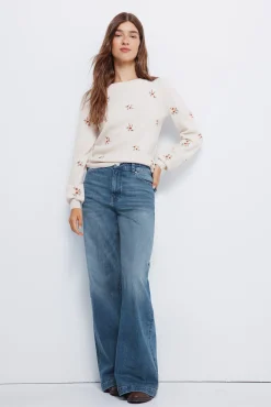 Springfield Jersey bordados flores blanco Sale