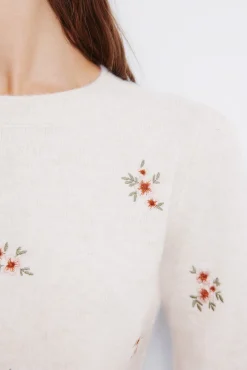 Springfield Jersey bordados flores blanco Sale