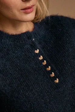 Polín Et Moi Jersey boton corazón Michelle Azul oscuro Outlet