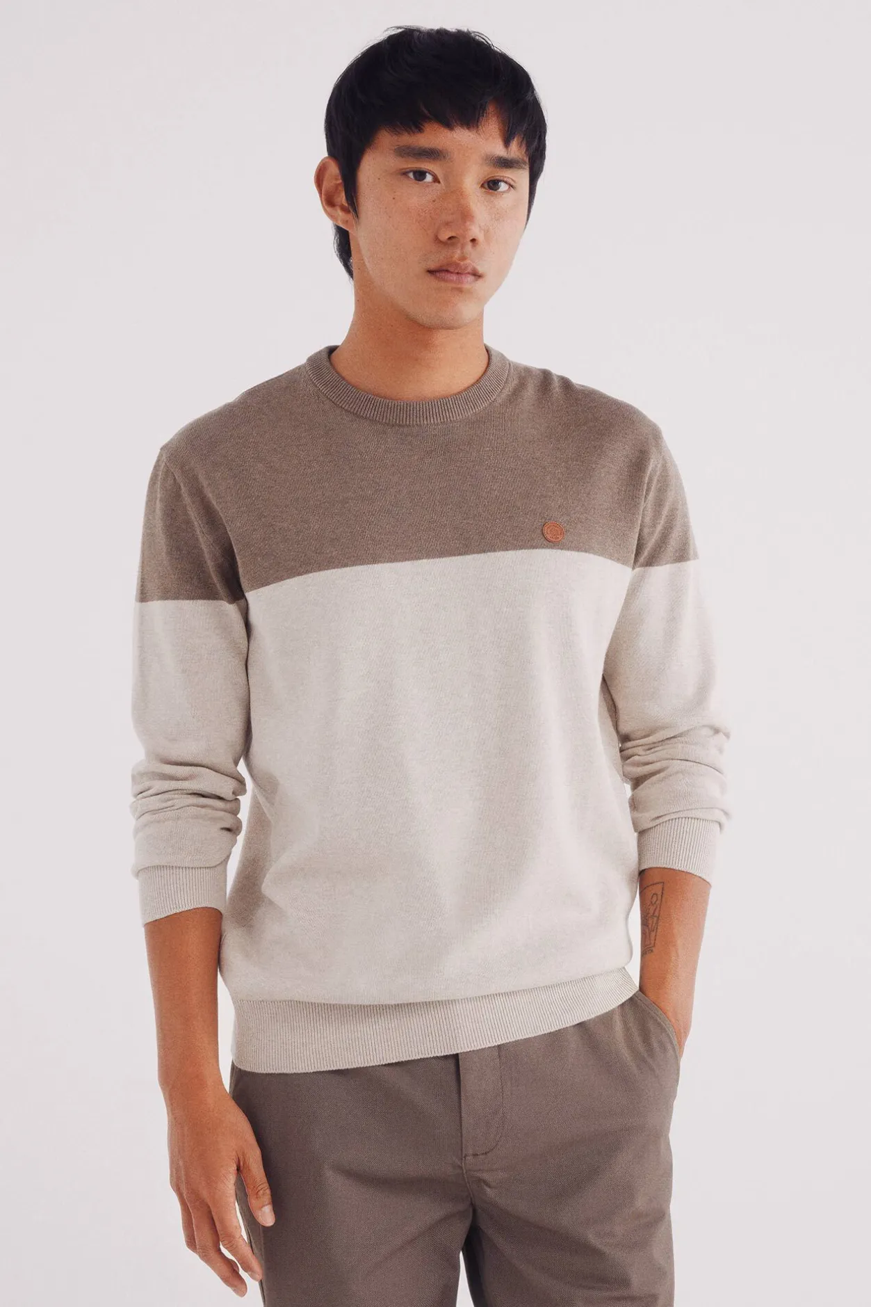 Springfield Jersey básico bloque color nude Hot