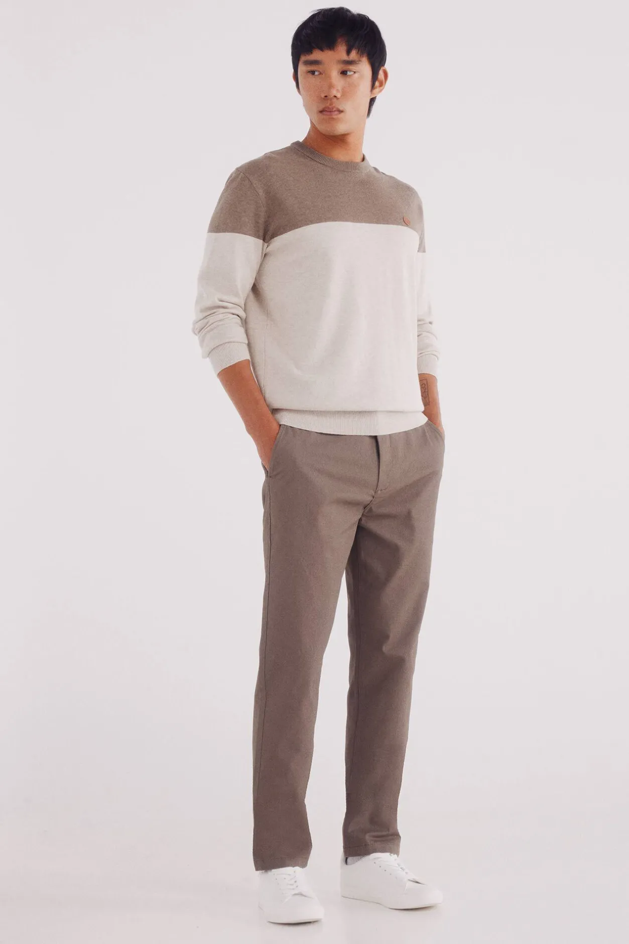 Springfield Jersey básico bloque color nude Hot