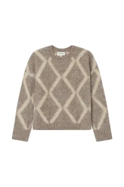 Grace & Mila Jersey básico con cuello redondo Beige Outlet