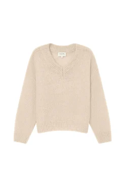 Grace & Mila Jersey básico con escote en V Beige Discount