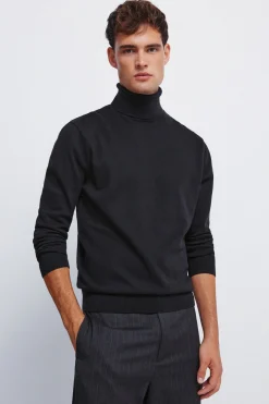 Springfield Jersey básico cuello alto negro Outlet