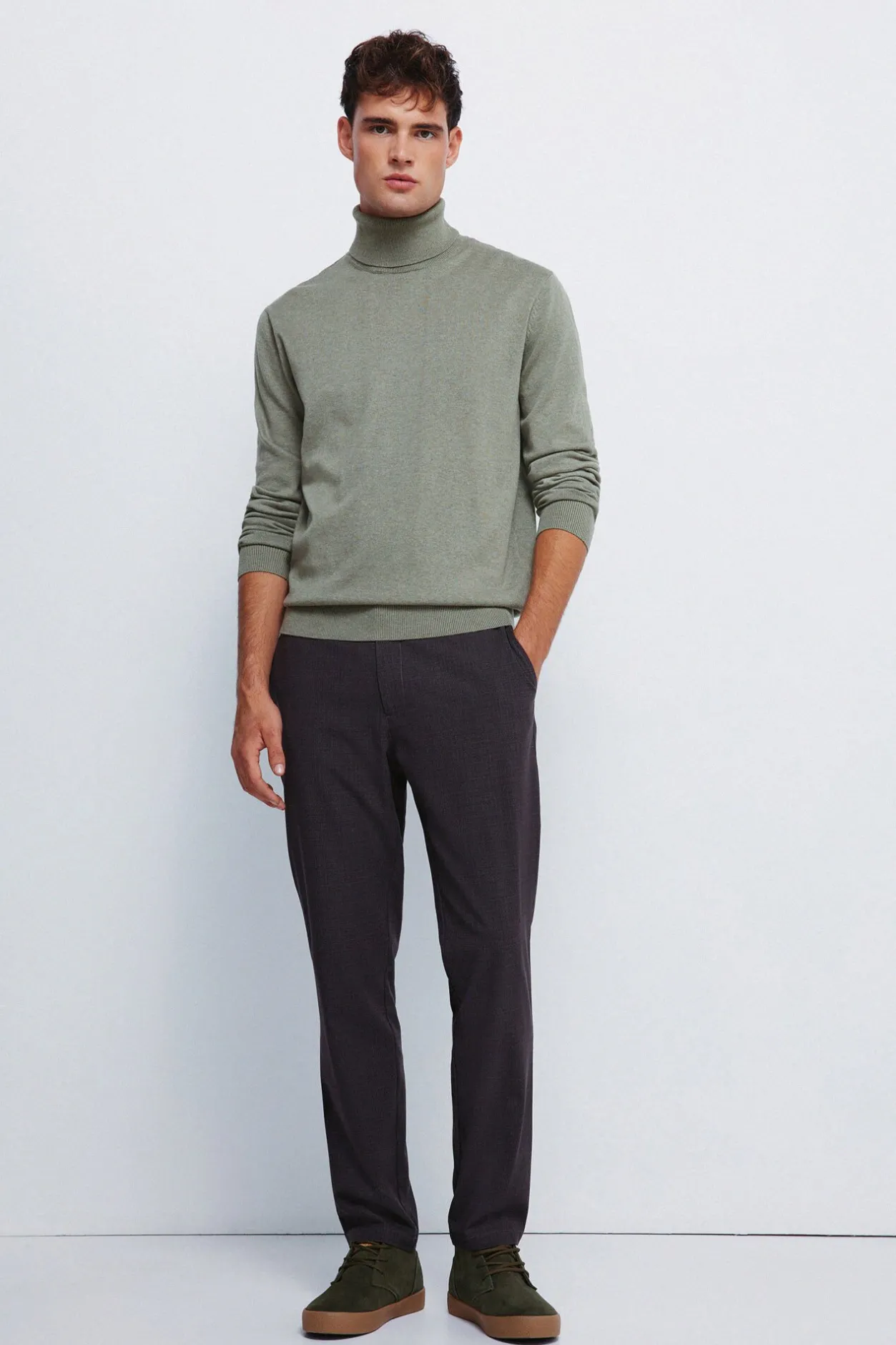 Springfield Jersey básico cuello alto kaki Sale