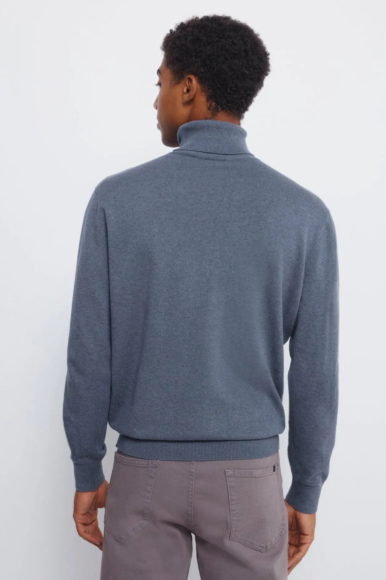 Springfield Jersey básico cuello alto azul New