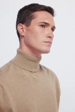 Springfield Jersey básico cuello alto beige Discount