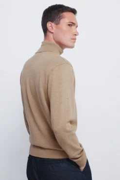 Springfield Jersey básico cuello alto beige Discount