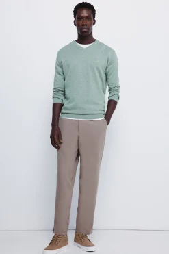 Springfield Jersey básico cuello pico verde