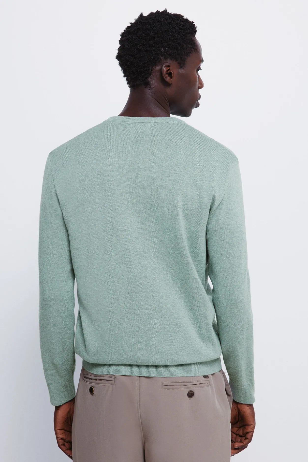 Springfield Jersey básico cuello pico verde